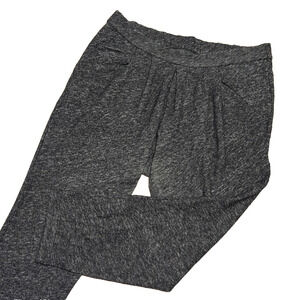 Eileen Fisher Pants Women M Gray Pull On Crop Pleated Pockets Lounge Cotton Wool